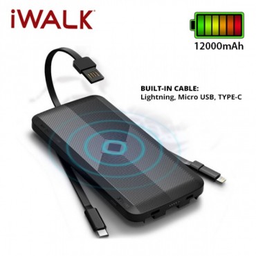 iWalk - Scorpion Air 12000 mah  無線快速內置數據線便攜充電器